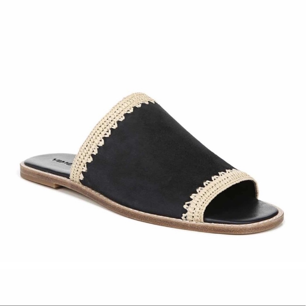 Vince Padmore Slide Sandal in Coastal Black Suede